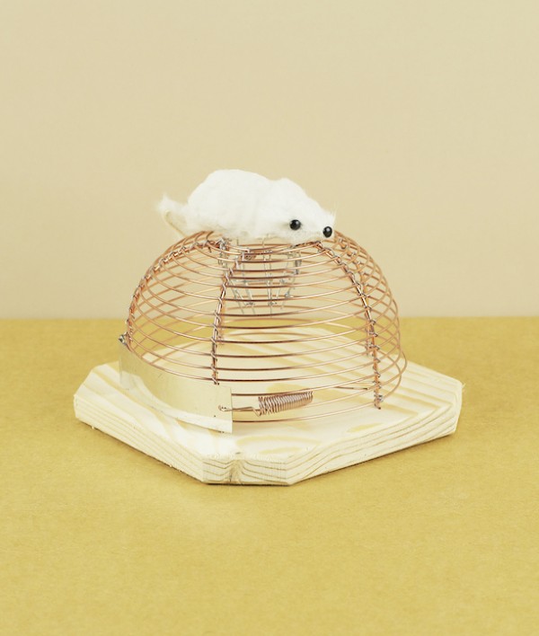 Humane mousetrap, copper wire &  wood