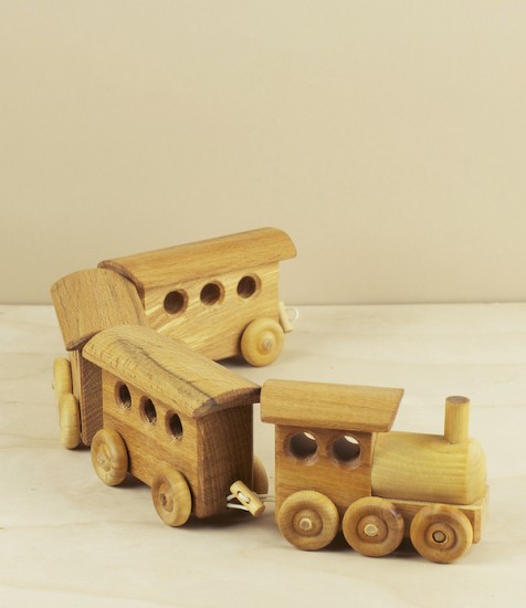 Wooden passenger train