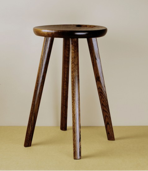 Ibazen Urushi lacquered Japanese oak stool