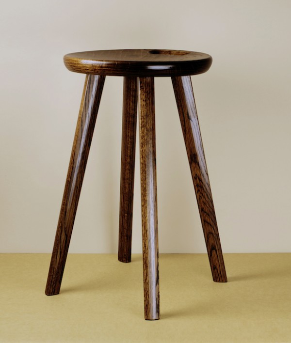 Ibazen Urushi lacquered Japanese oak stool