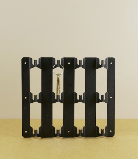 Swedish folded steel 'Point' keyholder, Black