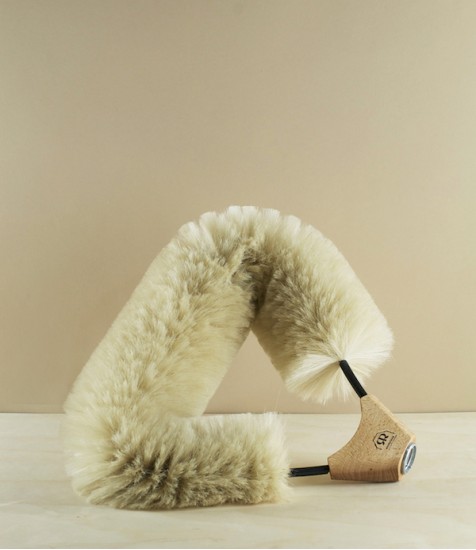 Goat-hair dust broom, long handled