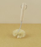 Twisted wire and natural bristle sink brush