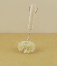 Twisted wire and natural bristle sink brush
