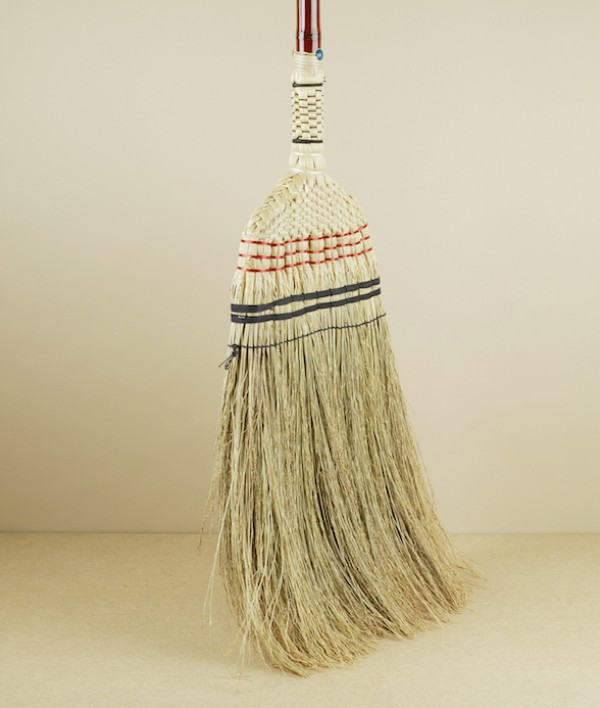 Gunma Long Floor Broom, Lacquered Bamboo & Broom Corn