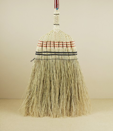 Gunma Long Floor Broom, Lacquered Bamboo & Broom Corn