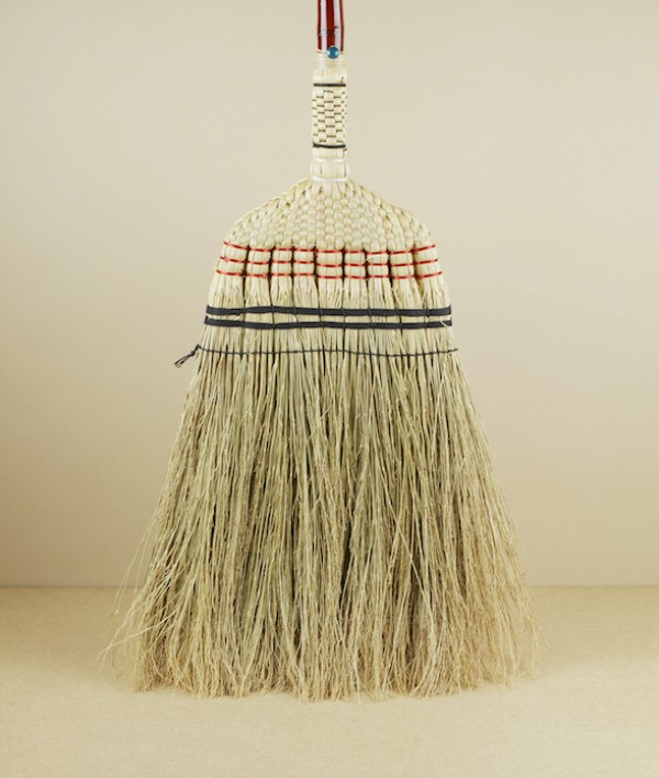 Gunma Long Floor Broom, Lacquered Bamboo & Broom Corn