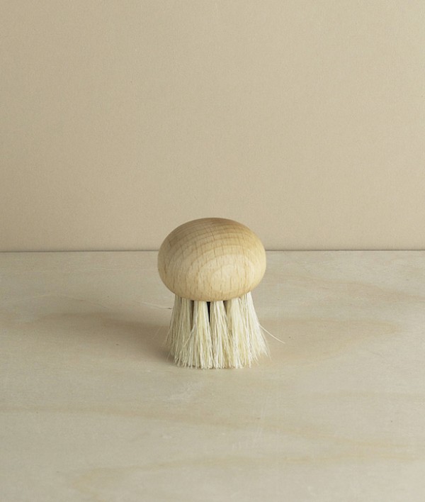 Mushroom Brush, oiled beechwood & horsehair