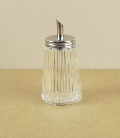 Reeded glass sugar dispenser