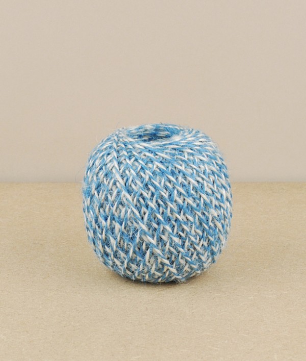 Ball of blue/blond jute twine