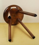 Ibazen Urushi lacquered Japanese oak stool