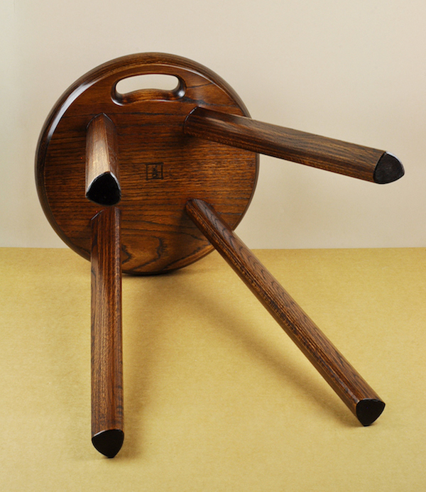 Ibazen Urushi lacquered Japanese oak stool