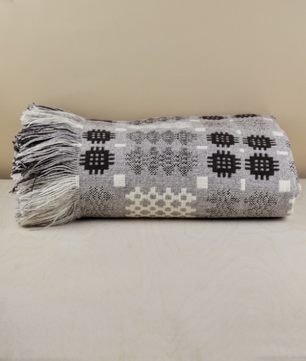 Welsh three colour natural tapestry blanket