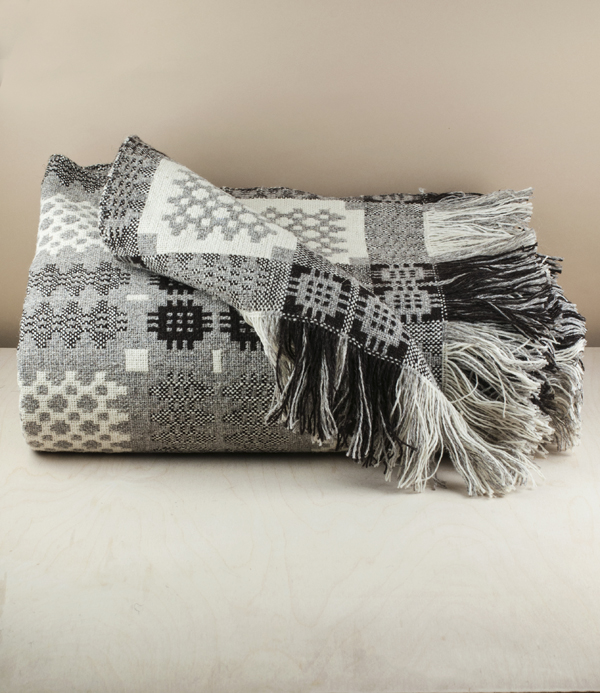 Welsh three colour natural tapestry blanket