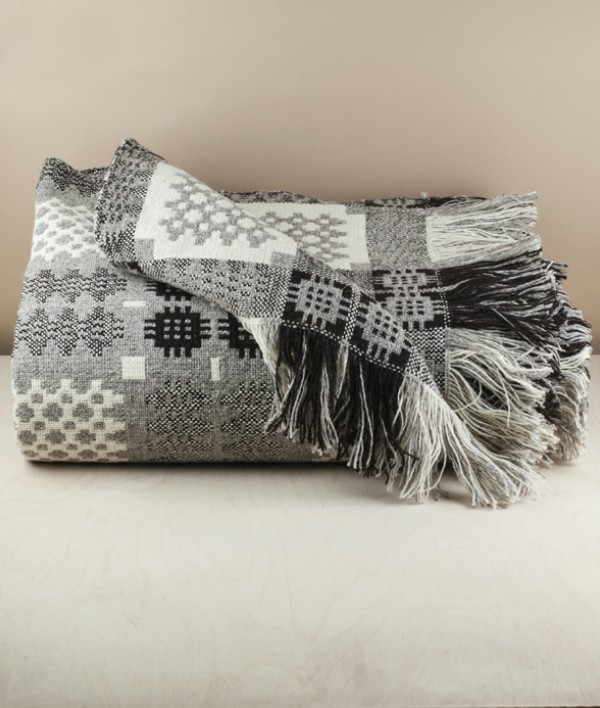 Welsh three colour natural tapestry blanket