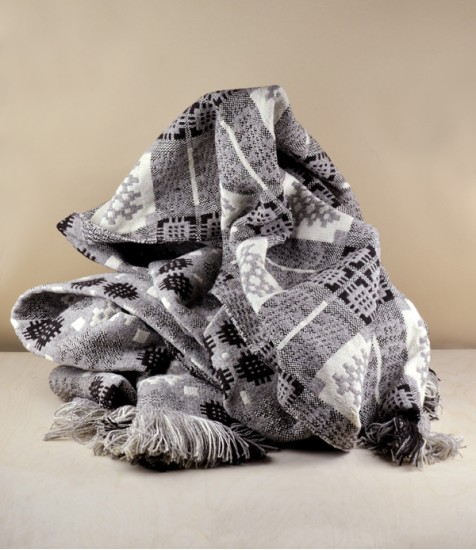 Welsh three colour natural tapestry blanket