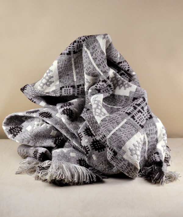 Welsh three colour natural tapestry blanket
