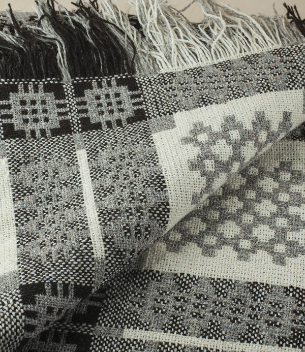 Welsh three colour natural tapestry blanket