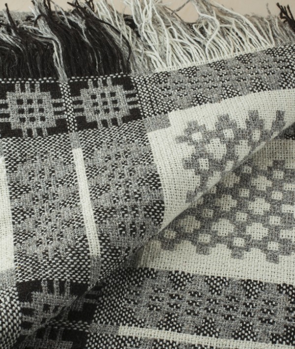 Welsh three colour natural tapestry blanket