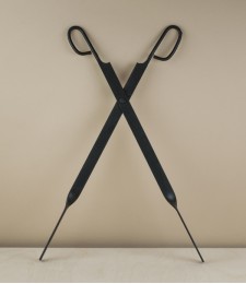 Spanish blackened steel fire-tongs
