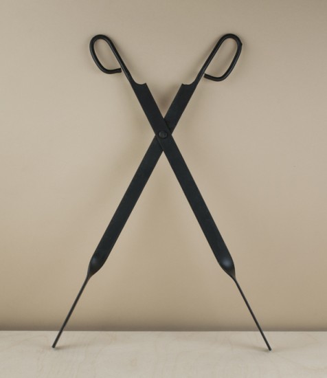 Spanish blackened steel fire-tongs