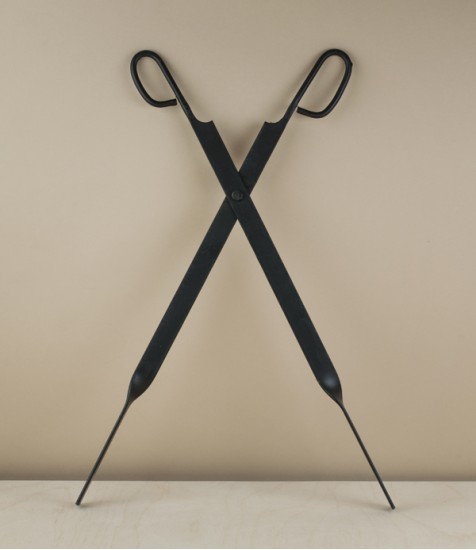 Spanish blackened steel fire-tongs