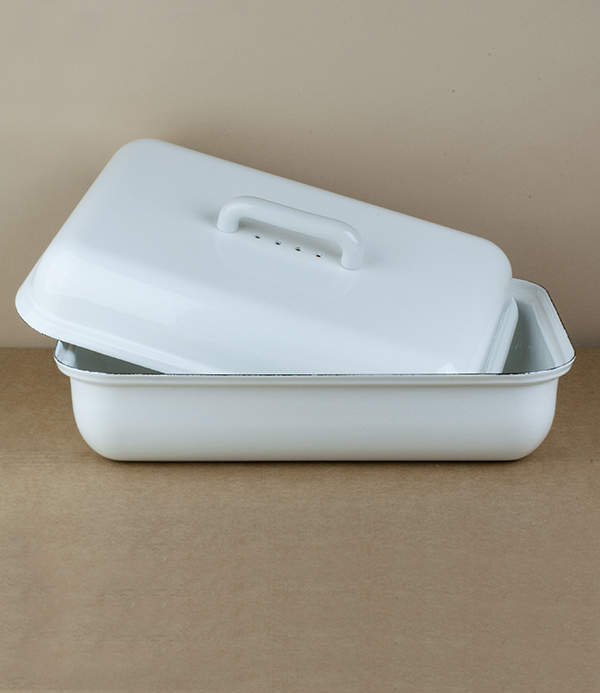 Austrian enamelled steel bread bin