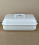 Austrian enamelled steel bread bin