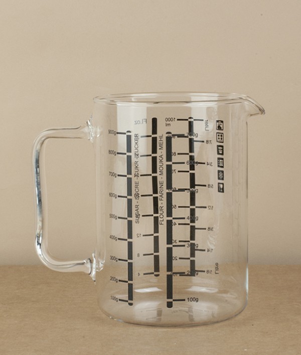 Laboratory glass measuring jug, 1l