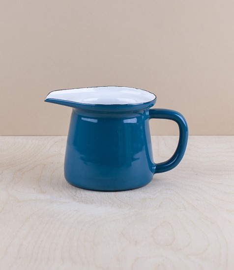 Turkish enamel milk jug, blue