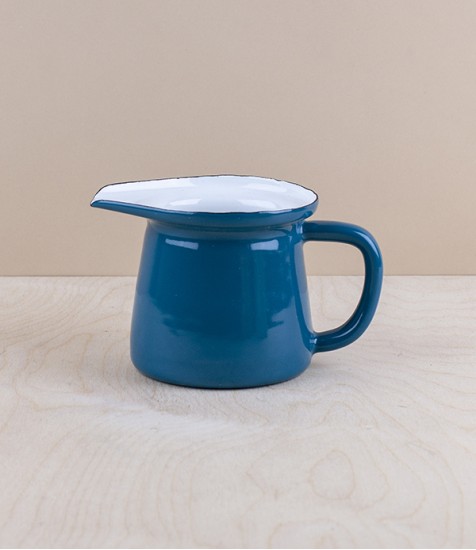 Turkish enamel milk jug, blue