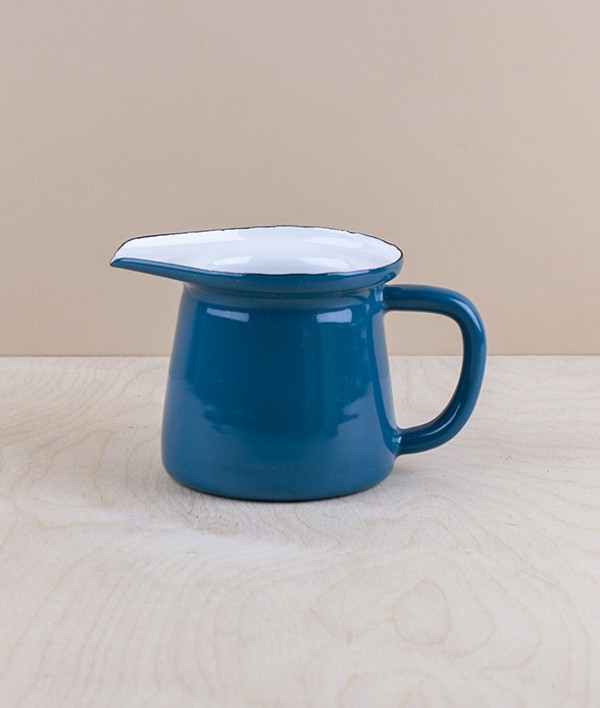 Turkish enamel milk jug, blue