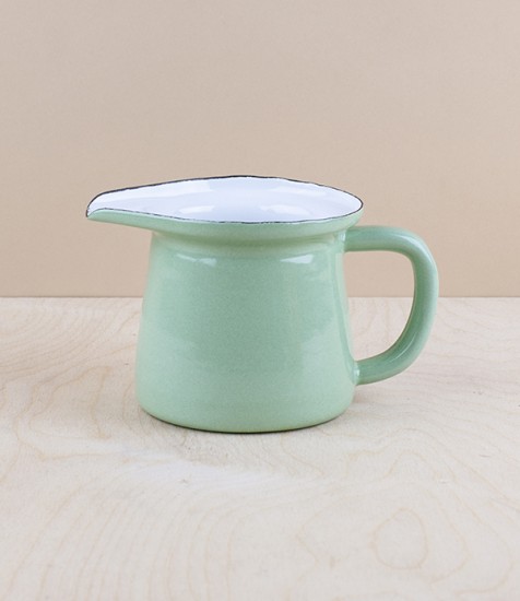 Turkish enamel milk jug, pistachio