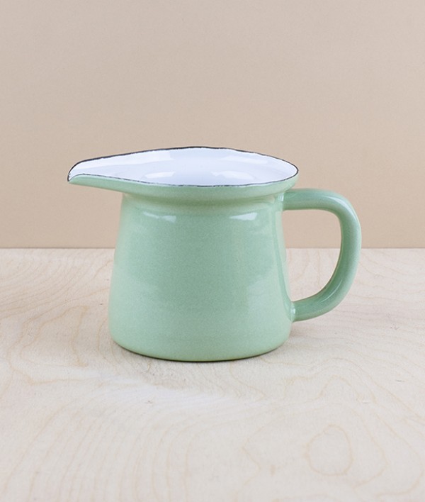 Turkish enamel milk jug, pistachio