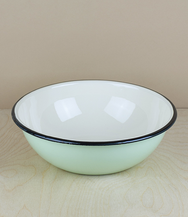 Ukrainian enamel bowl, 24cm, pistachio