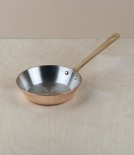 French copper blini pan with bronze handle