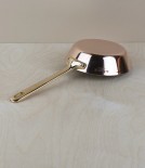 French copper blini pan with bronze handle