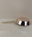 French copper blini pan with bronze handle