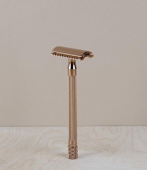 Merkur very long handled unisex razor, gold