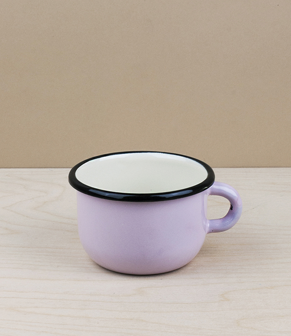 Ukrainian enamel low mug, 0.25l, pink