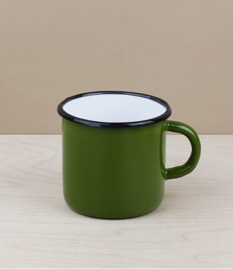 Ukrainian enamel mug 0.4l, grass green