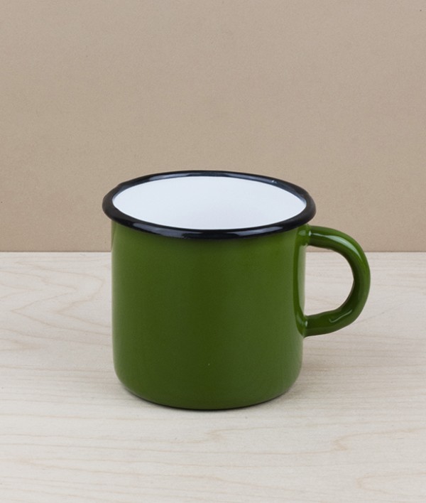 Ukrainian enamel mug 0.4l, grass green