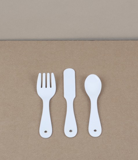 Japanese enamel baby cutlery set