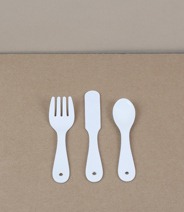 Japanese enamel baby cutlery set