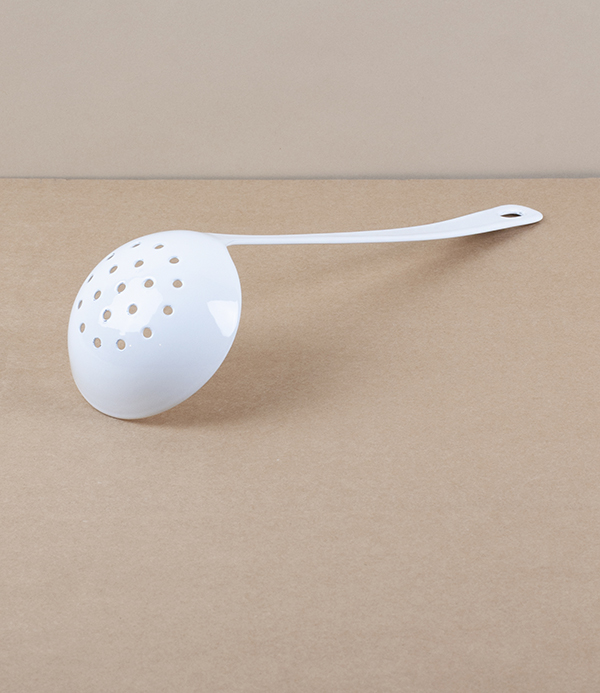 Japanese enamel draining ladle