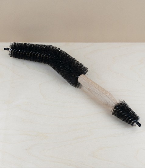 Bicycle and wheel brush, beech & horsehair