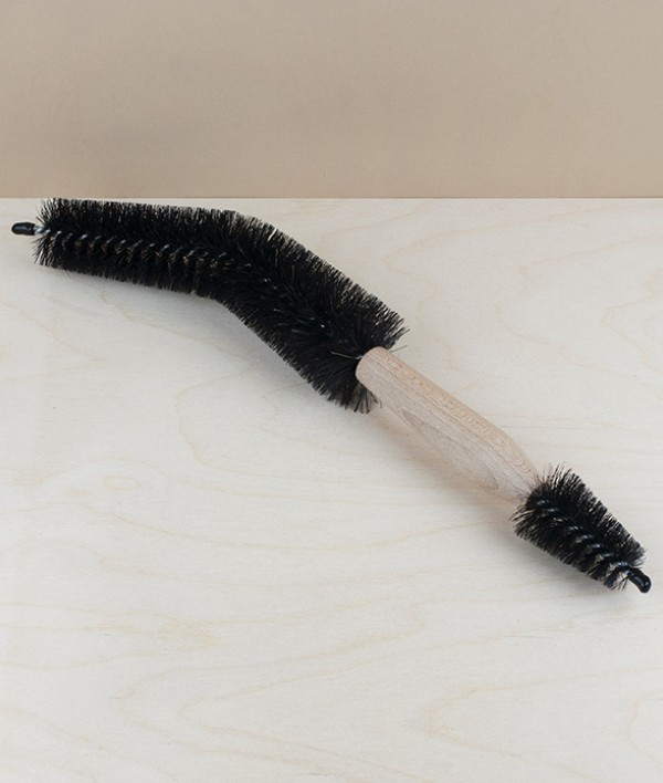 Bicycle and wheel brush, beech & horsehair
