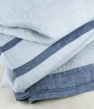 Finnish Linen Table Cloth Natural, Grey Stripe