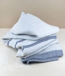 Finnish Linen Table Cloth Natural, Grey Stripe