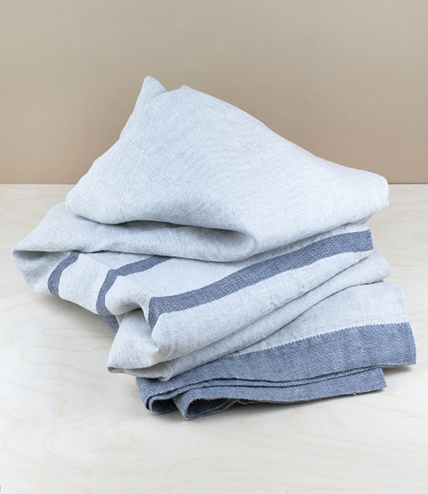 Finnish Linen Table Cloth Natural, Grey Stripe